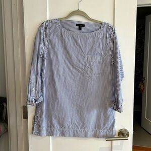 Blue and White Strip J. Crew Blouse